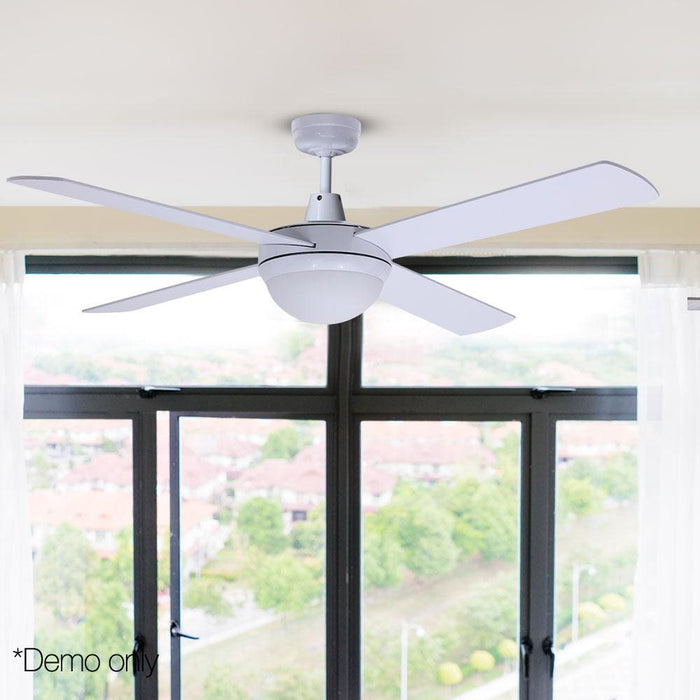 Devanti 52’’ Ceiling Fan w Light Remote Timer - White