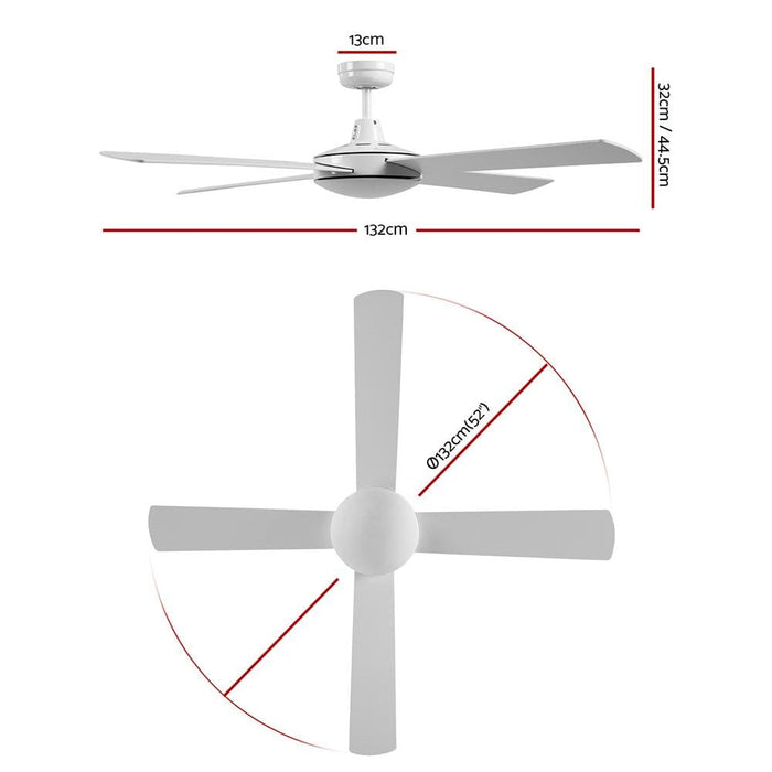 Devanti 52 Ceiling Fan w Remote White