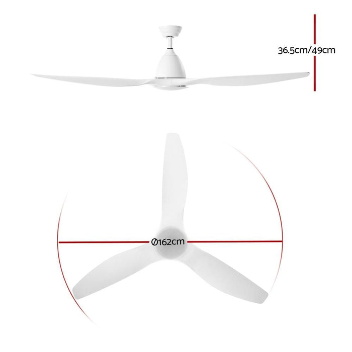 Devanti 64’’ Dc Motor Ceiling Fan With Light Led Remote