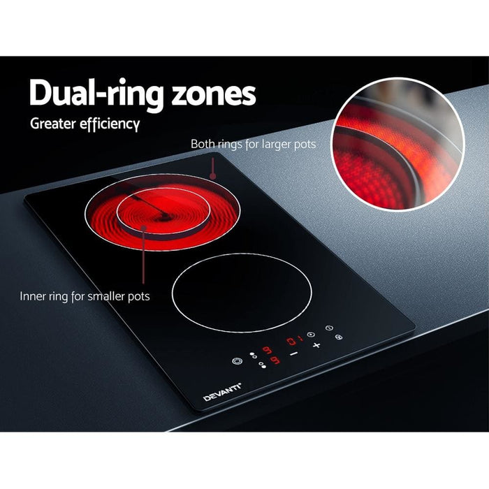 Devanti Electric Ceramic Cooktop 30cm Kitchen Cooker Cook