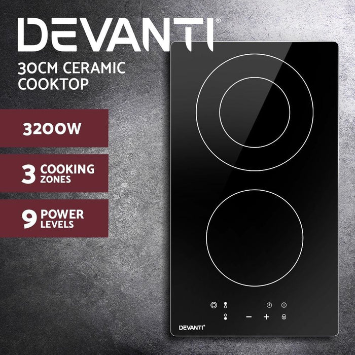 Devanti Electric Ceramic Cooktop 30cm Kitchen Cooker Cook