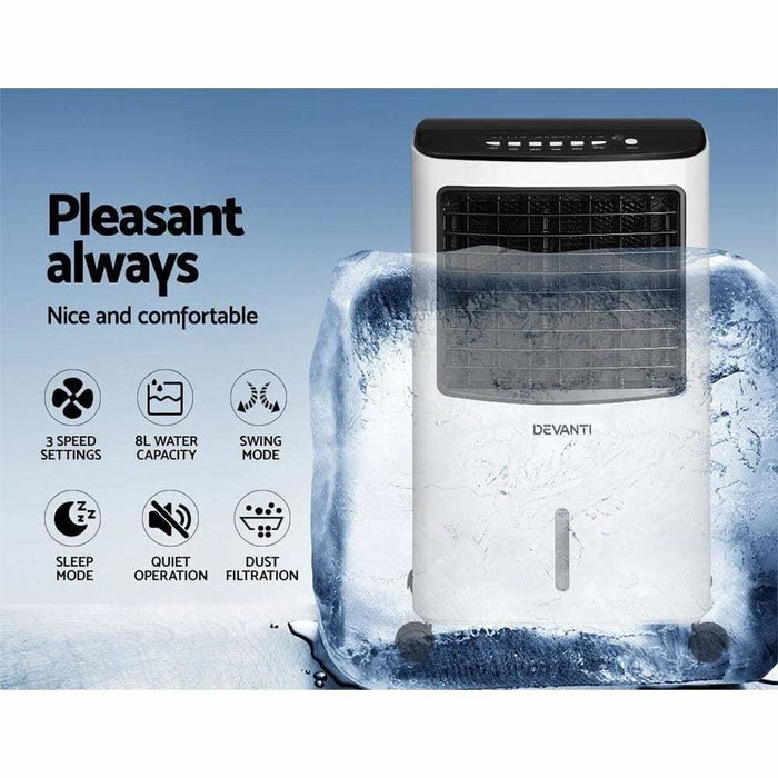 Devanti Evaporative Air Cooler Portable 8l Cooling Fan