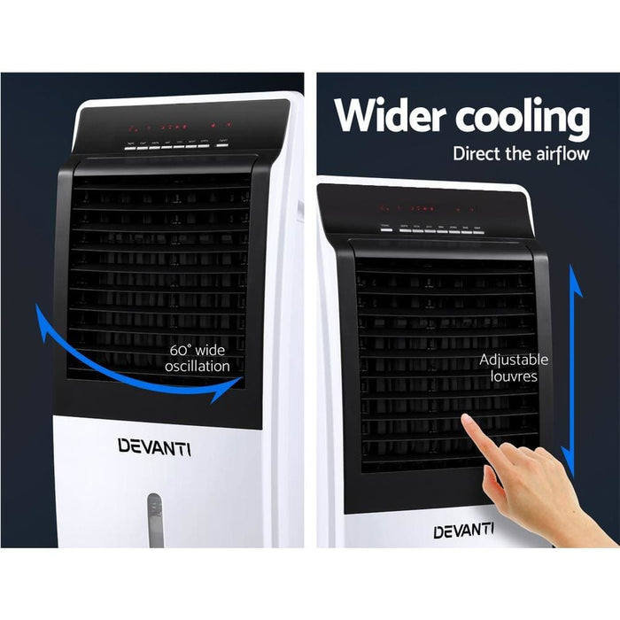 Devanti Evaporative Air Cooler Potable Fan Cooling Remote