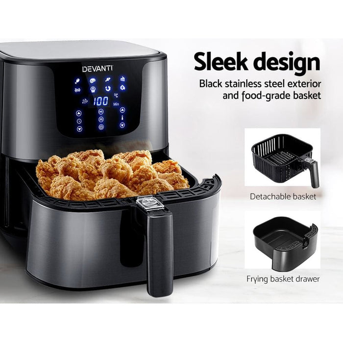 Devanti Air Fryer 7l Lcd Fryers Oven Airfryer Kitchen