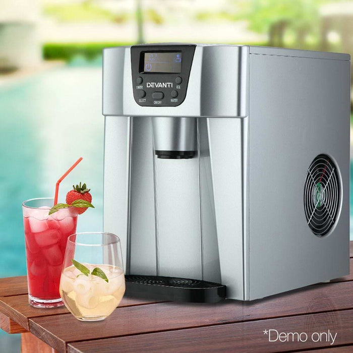 Devanti 2l Portable Ice Cuber Maker & Water Dispenser