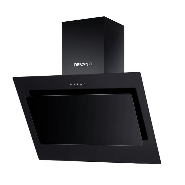 Devanti Rangehood 900mm Black Angled Side Draft Range Hood