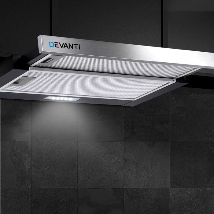 Devanti Rangehood Range Hood Stainless Steel Slide