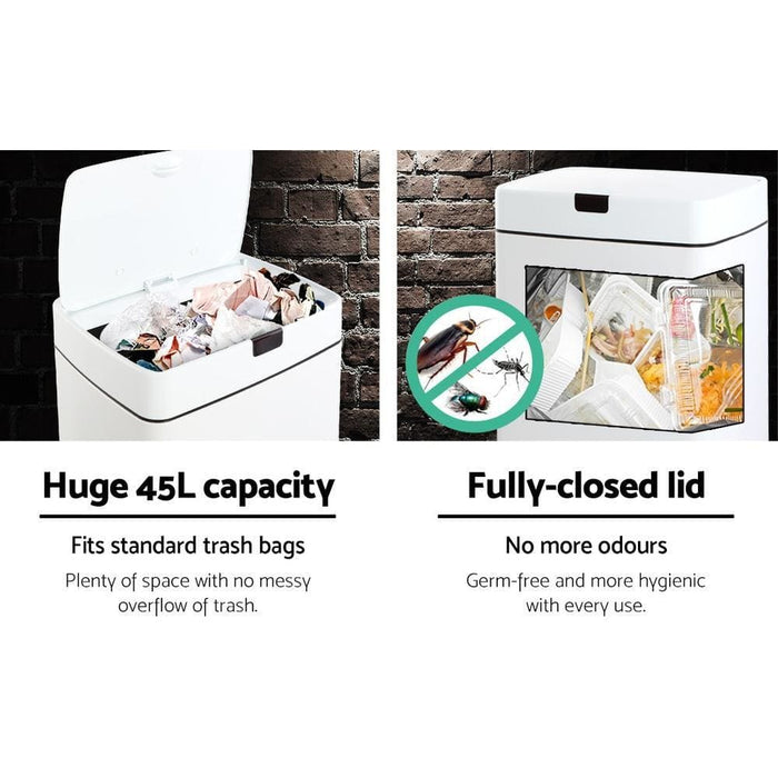 Devanti 45l Sensor Bin White