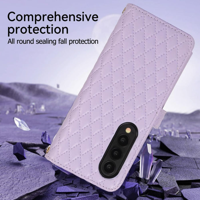 Diamond Lattice Foldable Phone Case For Samsung Galaxy z