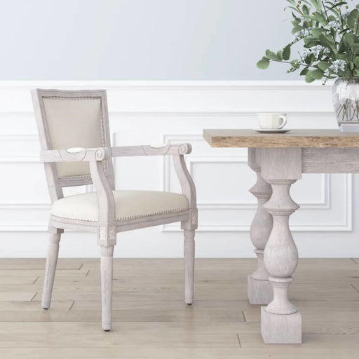 Dining Chair Beige Linen Taaaka