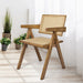 Goslash Picks 2x Dining Chair Solid Wood Rattan Armchair