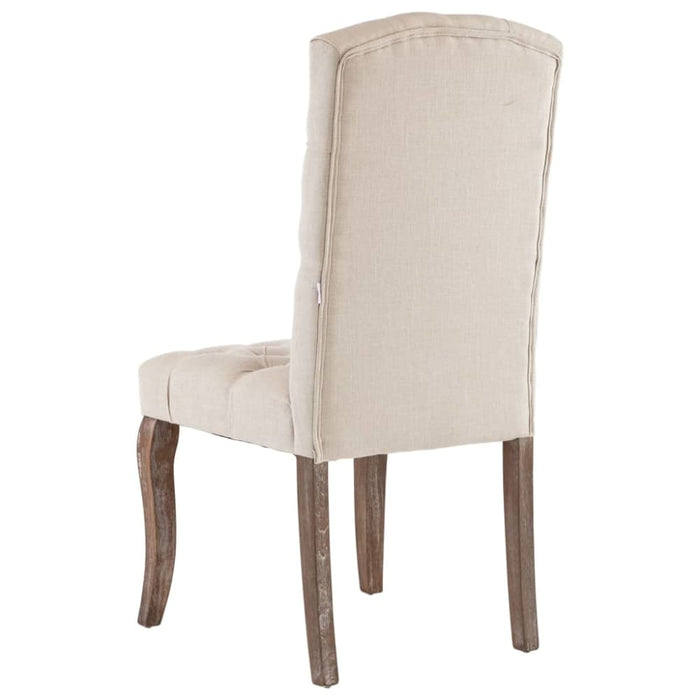 Dining Chairs 2 Pcs Beige Linen-look Fabric Xnikak