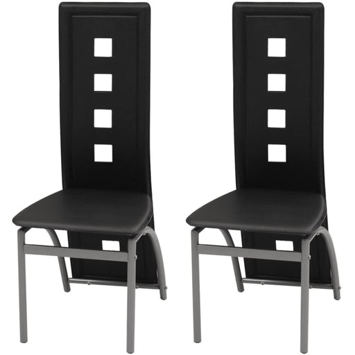 Dining Chairs 2 Pcs Black Faux Leather Gl5546