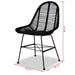 Dining Chairs 2 Pcs Black Natural Rattan Gl54351