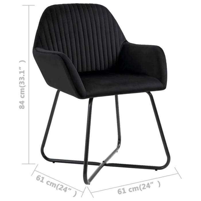 Dining Chairs 2 Pcs Black Velvet Xaknbp