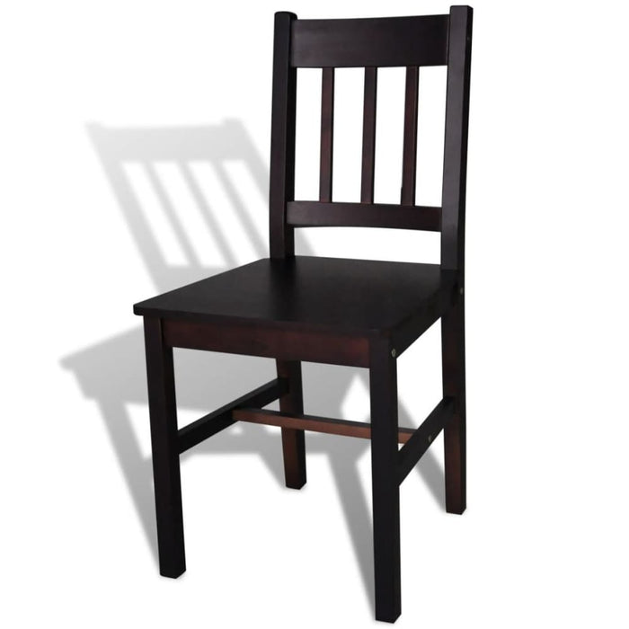 Dining Chairs 2 Pcs Dark Brown Pinewood Gl5701516