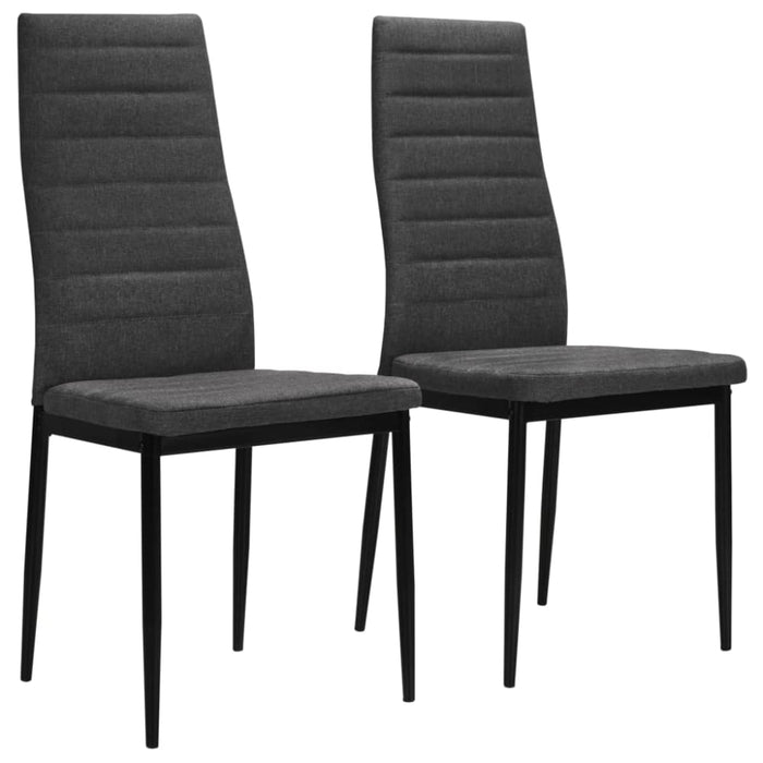 Dining Chairs 2 Pcs Dark Grey Fabric Gl525619