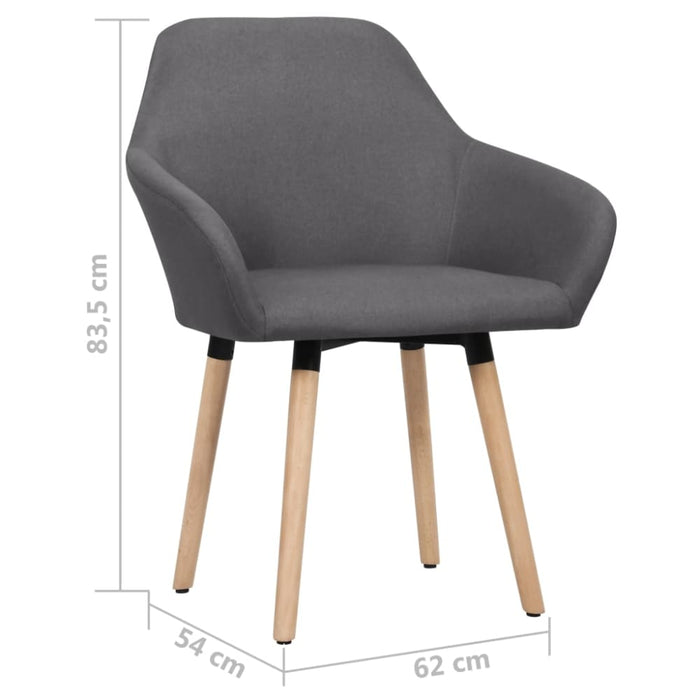 Dining Chairs 2 Pcs Dark Grey Fabric Xntalb