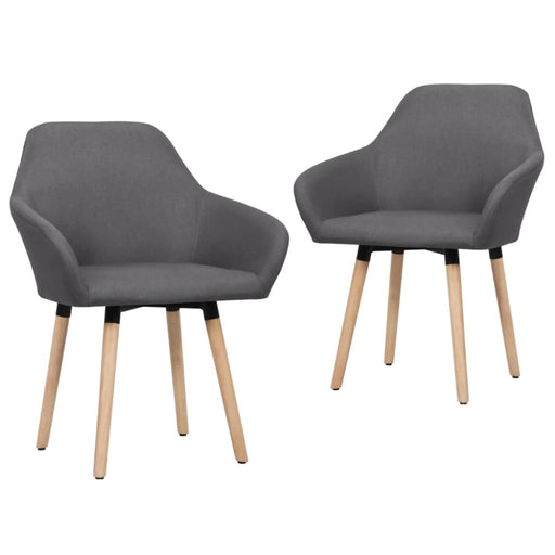 Dining Chairs 2 Pcs Dark Grey Fabric Xntalb