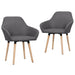 Dining Chairs 2 Pcs Dark Grey Fabric Xntalb