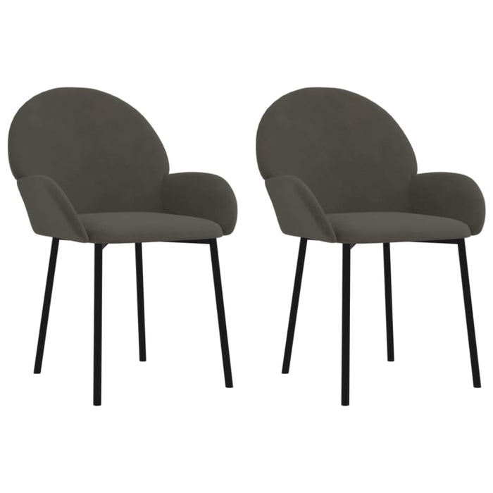 Dining Chairs 2 Pcs Dark Grey Velvet Taaila