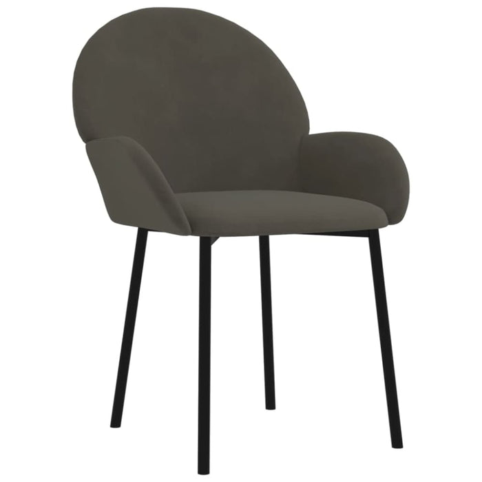 Dining Chairs 2 Pcs Dark Grey Velvet Taaila