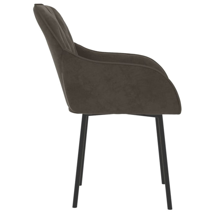 Dining Chairs 2 Pcs Dark Grey Velvet Taanal