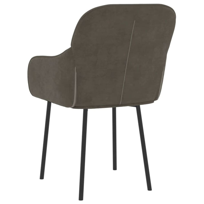 Dining Chairs 2 Pcs Dark Grey Velvet Taanal