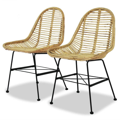 Dining Chairs 2 Pcs Natural Rattan Gl541569