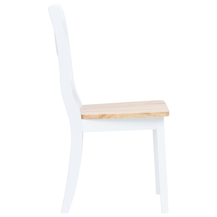 Dining Chairs 2 Pcs White And Light Wood Solid Rubber Xaitpn