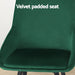 Dining Chairs Set Of 2 Velvet Upholstered Green Cafe