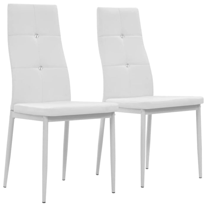 Dining Chairs 2 Pcs White Faux Leather Gl513619