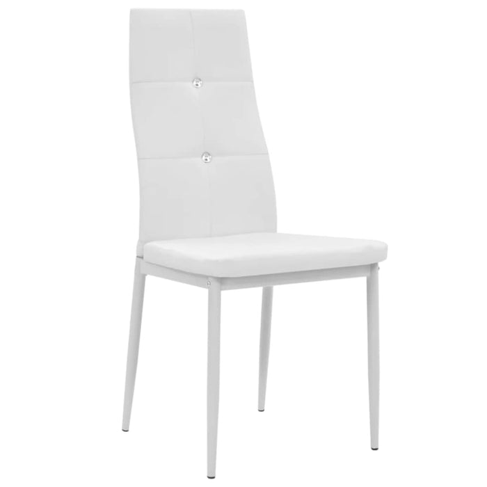 Dining Chairs 2 Pcs White Faux Leather Gl513619