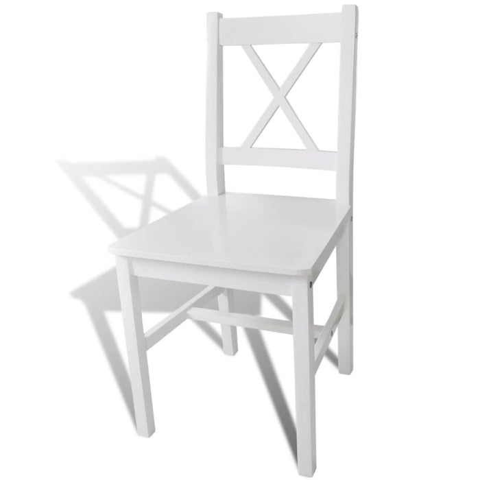 Dining Chairs 2 Pcs White Pinewood Gl573151