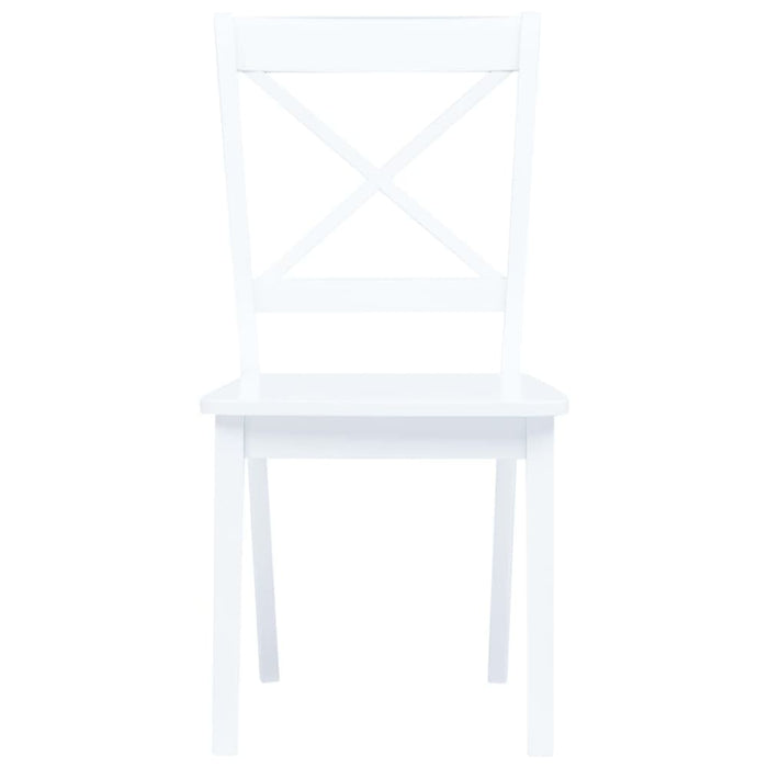 Dining Chairs 2 Pcs White Solid Rubber Wood Xaitpl