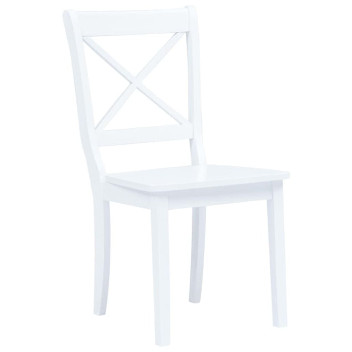 Dining Chairs 2 Pcs White Solid Rubber Wood Xaitpl