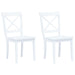 Dining Chairs 2 Pcs White Solid Rubber Wood Xaitpl