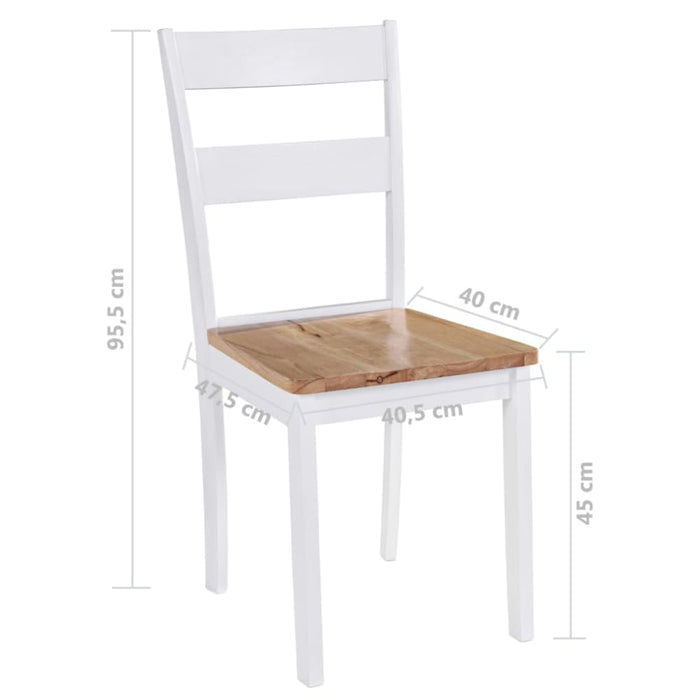 Dining Chairs 2 Pcs White Solid Rubber Wood Xaptln