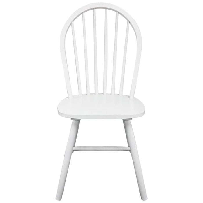 Dining Chairs 2 Pcs White Solid Rubber Wood Xaxbxl