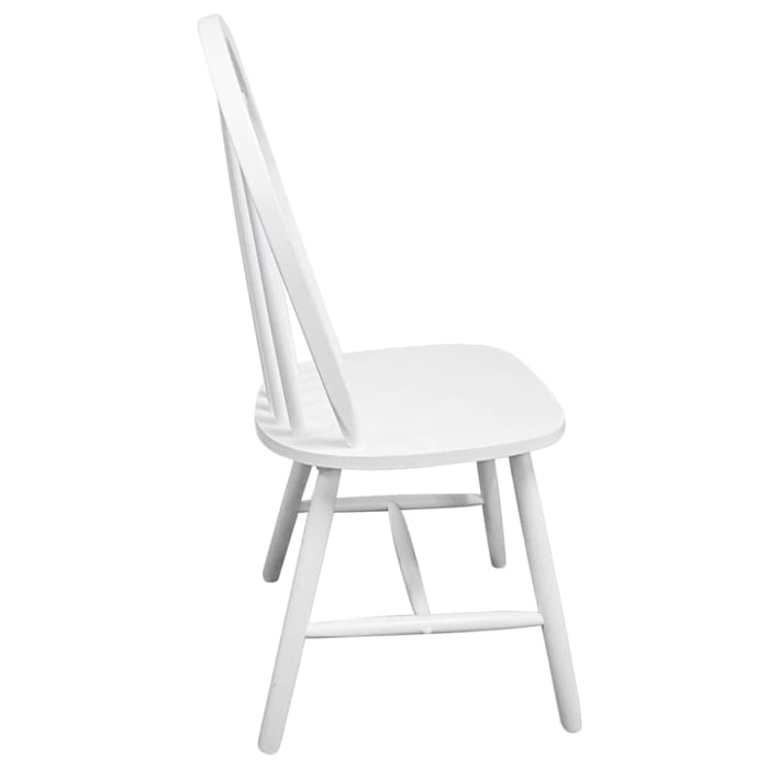 Dining Chairs 2 Pcs White Solid Rubber Wood Xaxbxl