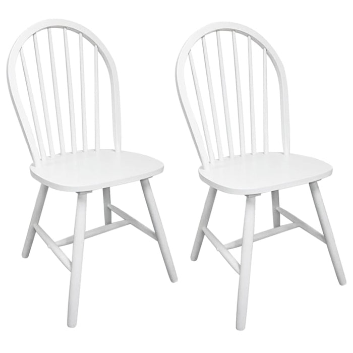 Dining Chairs 2 Pcs White Solid Rubber Wood Xaxbxl