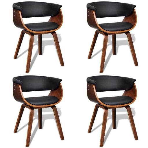 Dining Chairs 4 Pcs Bent Wood And Faux Leather Gl4765