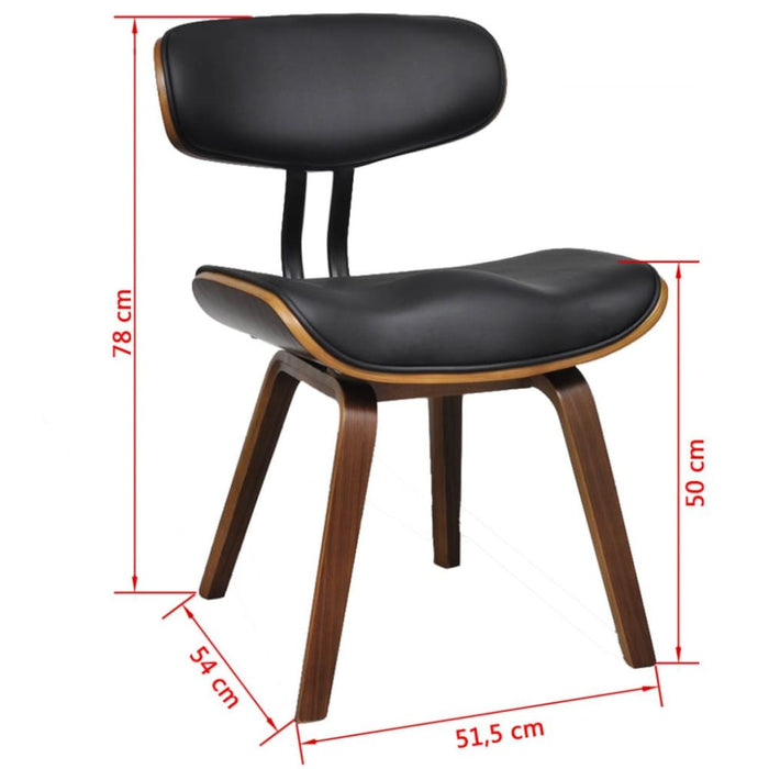 Dining Chairs 4 Pcs Bent Wood And Faux Leather Gl48055