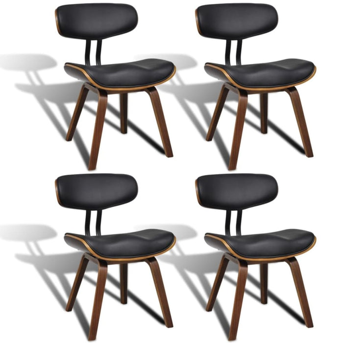 Dining Chairs 4 Pcs Bent Wood And Faux Leather Gl48055