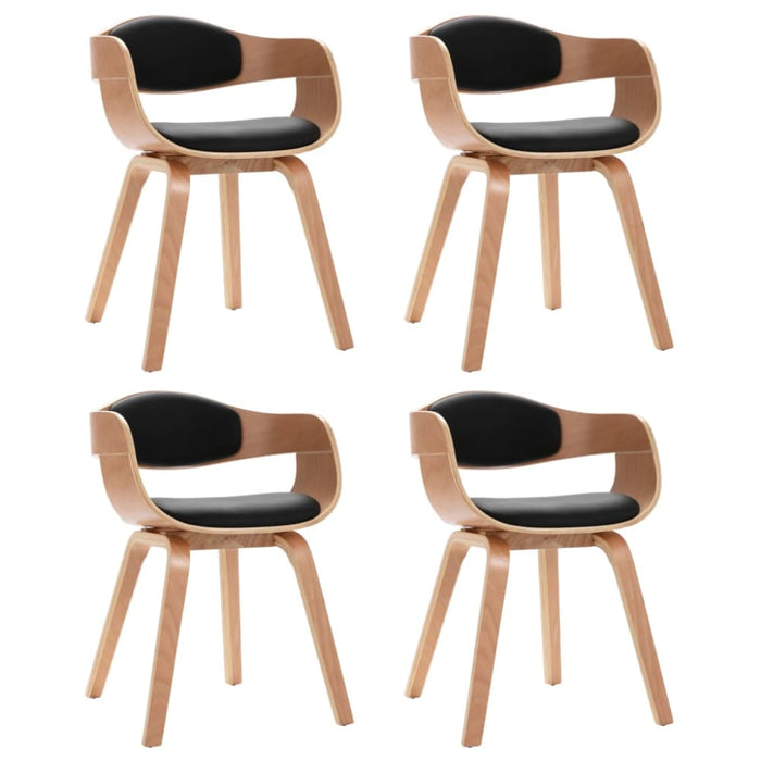 Dining Chairs 4 Pcs Bent Wood And Faux Leather Tbpanon