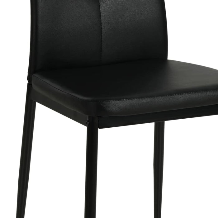 Dining Chairs 4 Pcs Black Faux Leather Gl53661