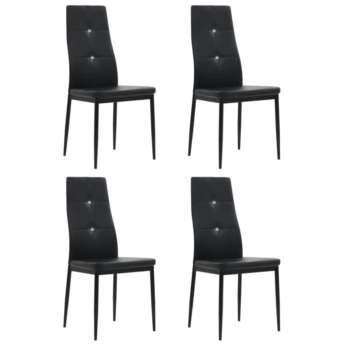 Dining Chairs 4 Pcs Black Faux Leather Gl53661