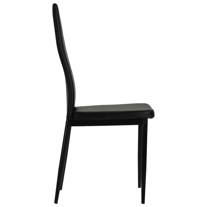 Dining Chairs 4 Pcs Black Faux Leather Gl53661