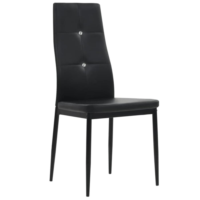 Dining Chairs 4 Pcs Black Faux Leather Gl53661