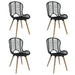 Dining Chairs 4 Pcs Black Natural Rattan Gl5066